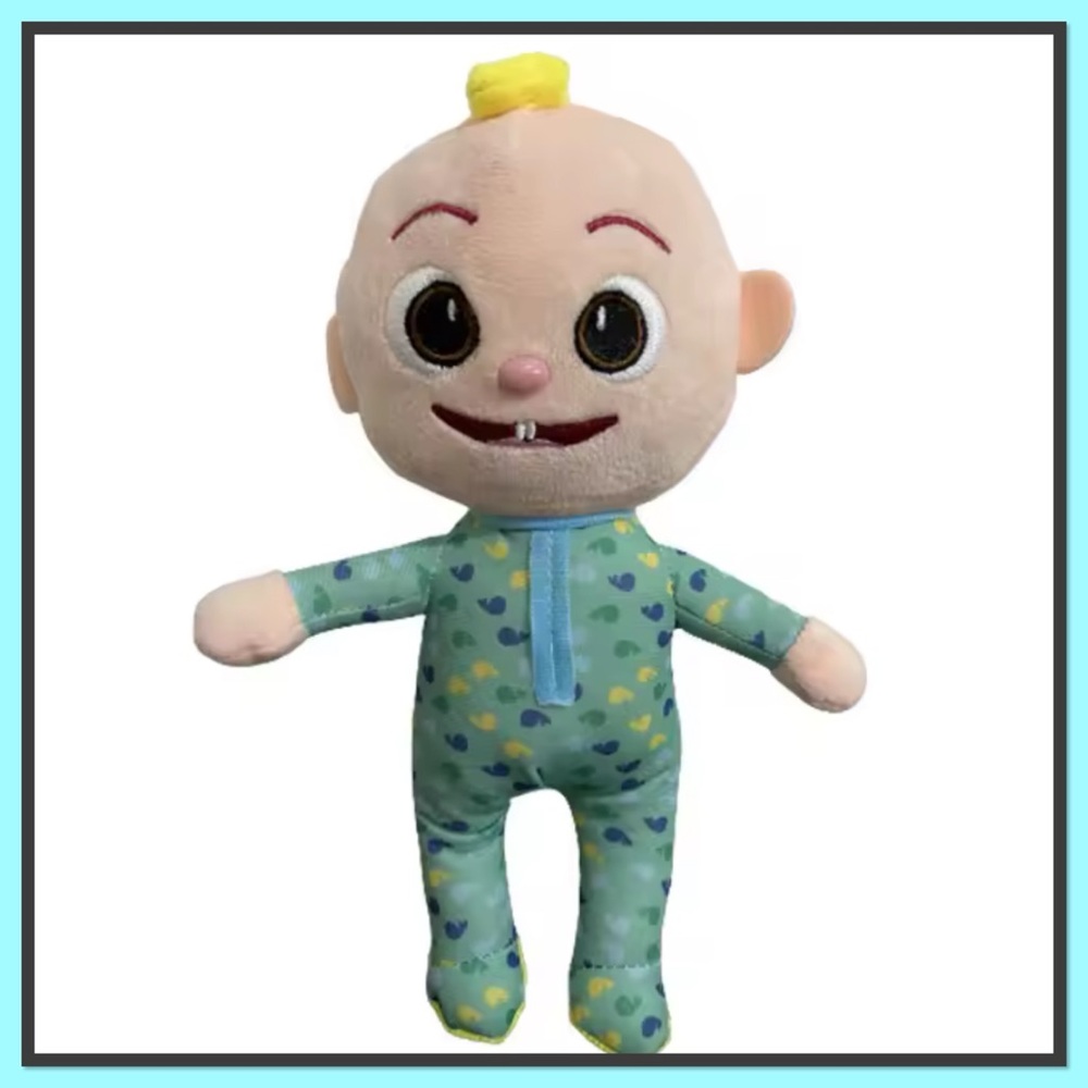 Smiling JJ Plush Doll in Green Pajamas